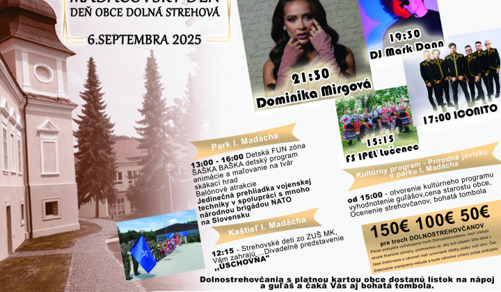 1. fotografia fotogalérie Aktuality / Pozvánka na Madáčovský deň Dolná Strehová 06.09.2025 - foto