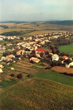 Letecký pohlad na obec Bušince