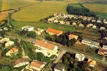 Letecký pohlad na obec Bušince
