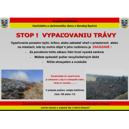 STOP! VYPAĽOVANIU TRÁVY !!!