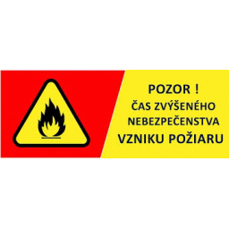 Čas zvýšeného nebezpečenstva vzniku požiaru od 15.08.2025 až do odvolania